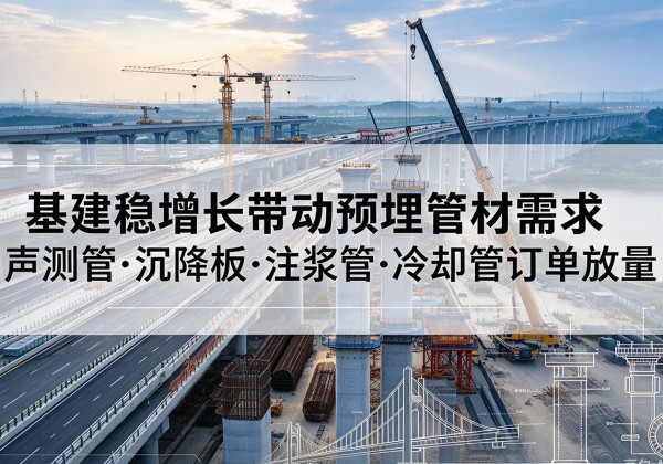 四方台基建稳增长带动预埋监测管材需求，声测管、沉降板、注浆管订单持续放量